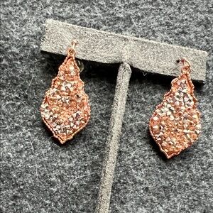 Elegant Rose Gold-Tone Dangle Earrings